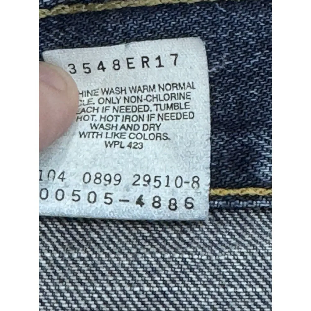 Levis 505 VINTAGE 89'Jeans‎ Blue Regular Fit Straight Leg Denim 38Wx30L.